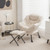 Modern Accent Sofa Chair with Folding Footrest and Side Pocket-Beige - Color: Beige D681-NP10119BE