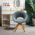 Swivel Accent Chair with Oversized Upholstered Seat for Home Office-Gray - Color: Gray D681-JV10356HS
