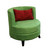 31" Green Microfiber Retro Round Accent Chair with Contrast Pillow N270-470305