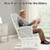 Wood Glider and Ottoman Set with Padded Armrests and Detachable Cushion-Gray and White - Color: Whi D681-JV10394GW