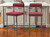 Set of Two 26" Red and Bronze Shearling and Steel Low Back Counter Height Bar Chairs N270-555696
