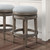 26" Gray Solid Wood Swivel Backless Counter Height Bar Chair N270-550094