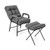 Linen Fabric Modern Accent Chair with Ottoman and Adjustable Backrest-Gray - Color: Gray D681-HV10349GR
