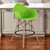 28" Green And Brown Heavy Duty Plastic And Solid Wood Low Back Counter Height Bar Chair N270-520678