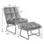 Velvet Massage Recliners with Ottoman Remote Control and Side Pocket-Gray - Color: Gray D681-HW62369GR