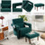 Modern Berber Fleece Single Sofa Chair with Ottoman and Waist Pillow-Green - Color: Green D681-HV10107GN