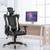 Massage Gaming Chair with Lumbar Support and Headrest-White - Color: White D681-HW66290WH