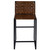 36" Brown and Black Leather and Iron Bar Chair N270-389137