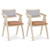Mid Century Wooden Accent Chairs with Leathaire Seat Cushions Set of 2-Beige - Color: Beige D681-KC57714CW