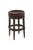 31" Wood Brown Faux Leather And Solid Wood Swivel Backless Counter Height Bar Chair N270-380065