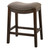 26" Gray and Wood Brown Fabric and Solid Wood Backless Counter Height Bar Chair N270-380056