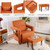 Modern Berber Fleece Single Sofa Chair with Ottoman and Waist Pillow-Orange - Color: Orange D681-HV10107OG