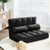 6-Position Foldable Floor Sofa Bed with Detachable Cloth Cover-Black - Color: Black D681-HW66174HS