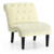 Cotton Linen Fabric Armless Accent Chair with Adjustable Foot Pads-Beige - Color: Beige D681-HU10004BE
