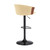 Cream and Black Faux Leather with Metal Swivel Adjustable Height Bar Chair N270-534426