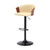 Cream and Black Faux Leather with Metal Swivel Adjustable Height Bar Chair N270-534426