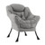 Sherpa Upholstered? Accent Chair? with Cozy Head Pillow-Gray - Color: Gray D681-NP12025GR