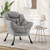 Sherpa Upholstered? Accent Chair? with Cozy Head Pillow-Gray - Color: Gray D681-NP12025GR