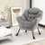 Sherpa Upholstered? Accent Chair? with Cozy Head Pillow-Gray - Color: Gray D681-NP12025GR