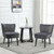 Set of 2 Upholstered Modern Leisure Club Chairs with Solid Wood Legs-Gray - Color: Gray D681-HW66401GR-2