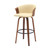 30" Cream And Wood Brown Faux Leather Swivel Bar Height Bar Chair N270-534422
