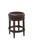 26" Dark Brown And Wood Brown Faux Leather Swivel Backless Counter Height Bar Chair N270-380061