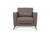 35" Taupe Genuine Leather And Black Arm Chair N270-515767