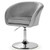 360 Degree Swivel Makeup Stool Accent Chair with Round Back and Metal Base-Gray - Color: Gray D681-JV10113HS