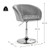 360 Degree Swivel Makeup Stool Accent Chair with Round Back and Metal Base-Gray - Color: Gray D681-JV10113HS