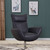43" Navy Contemporary Leather Lounge Chair N270-329695