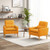 Accent Chair with Lumbar Pillow  Natural Rubber Wood Legs  Padded Cushions-Yellow - Color: Yellow D681-HV10559YW