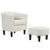 Upholstered Teddy Velvet Club Barrel Chair with Ottoman with Footrest-Beige - Color: Beige D681-HV10669BE