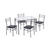 [110 x 70 x 76cm] Iron Glass Dining Table and Chairs Black One Table and Four Chairs PU Cushion T575-S0671290404
