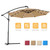 10 FT Solar LED Patio Outdoor Umbrella Hanging Cantilever Umbrella Offset Umbrella Easy Open Adustm T575-S0671286839