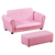 Kids Sofa Set with Footstool-Pink T575-S0671422013
