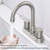 2 Handles Bathroom Sink Faucet, Brushed Nickel Centerset RV Bathroom Faucets for 3 Hole T575-S0671287764
