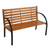 48" Hardwood Slotted Steel Cast Iron Frame Outdoor Patio Garden Bench Park Seat T575-S0671294686
