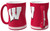 Wisconsin Badgers Coffee Mug 14oz Sculpted Relief Team Color Z157-629309111