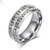 Ring Color: Silver,Ring Size: 8 - I Trust You Ring Double Row Channel Set CZ Stones In Titanium Ste K290-29840557456