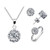 Ring Size: 7 - Tiara Set Of 4 Necklace Pendant Ring And Stud Earrings In Silver Plated Crown Setting K290-19603746885