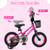 14 Inch Kids Bike Adjustable Bicycle with Front Basket for Children Aged 4-5 Years Old - Color: Pin D681-TS10230PI-14