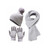 Color: GRAY - Cozy Winter 3 In 1 Scarf, Beany And Gloves Set K290-50281284010257