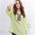 Embroidery V-neck Three-quarter Sleeves Casual Folk Style Women Top - Green A392-fast0010