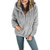 Fluffy Style Winter High Fashion Hooded Women Top/ Jacket - Gray A392-fast0062
