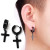 2pcs Punk Stainless Steel Cross Pendant Hoop Earrings For Men Women, Huggie Ear Rings Hip Hop Male  F640-3256806814458216
