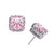 Metal Color: Yellow Gold,Stone Color: Flamingo Pink - Royal Crown Stud Earrings In Princess Cut Sto K290-44680206876945