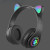 Color: Red - Cute Cat Wireless Headphones RGB Cute Cat Ears Headset With Microphone Noise Cancellin F640-12000041063045608