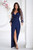 navy blue - Long dress model 202370 Bicotone U704-202370
