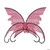 Wings butterfly pink w/blk trm M680-FW90442PK
