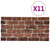 3D Wall Panels with Dark Brown Brick Design 10 pcs EPS A949-147197